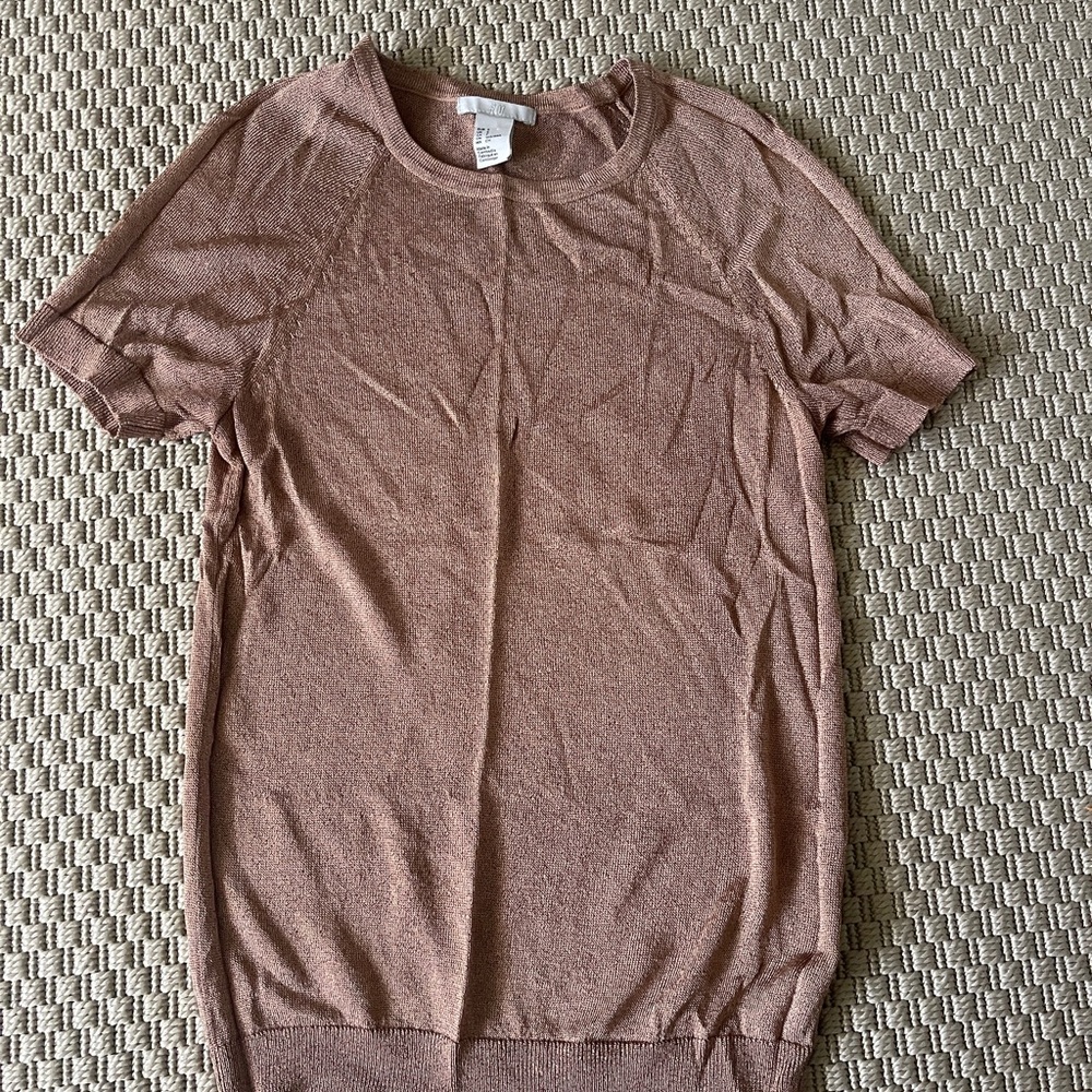 Tan Short Sleeve Top